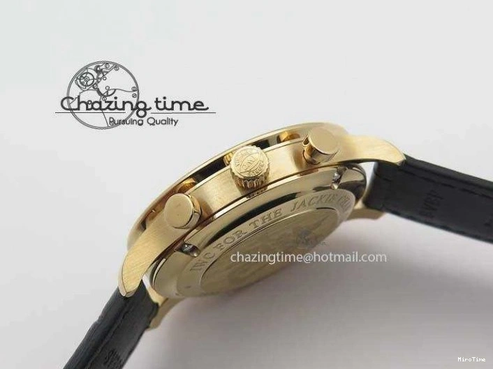 MIROTIME 0324 Portuguese Chrono RG IW371433 Jackie Chan ZF 1:1 Best Edition Gray Dial On Black Leather Strap A7750 V WrinkleFree 7273